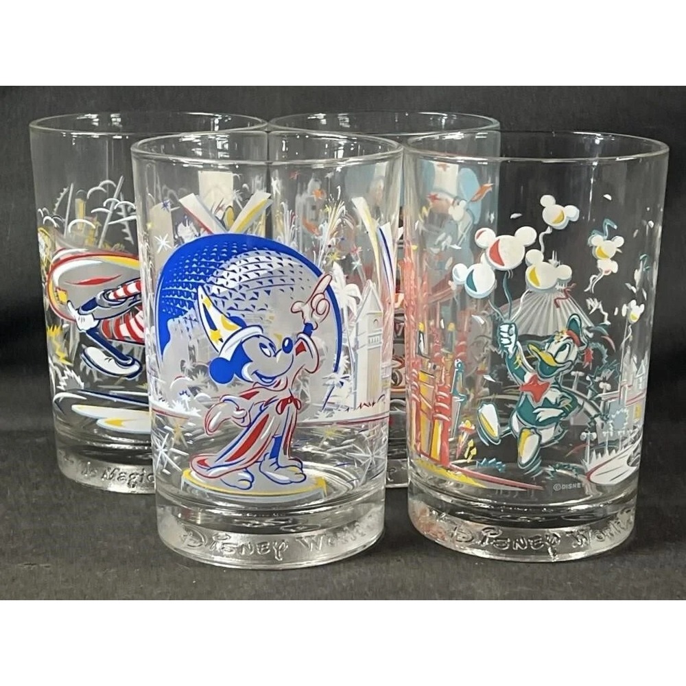 SET OF 4 Walt Disney World The Magic 25th Anniversary McDonalds Glass